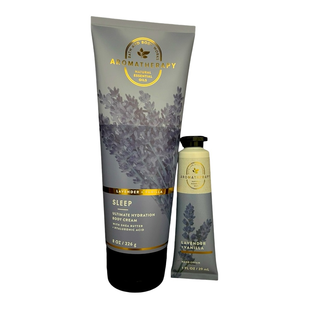 Bath & Body Works Aromatherapy Sleep Lavender Vanilla Body Cream & Hand Cream.